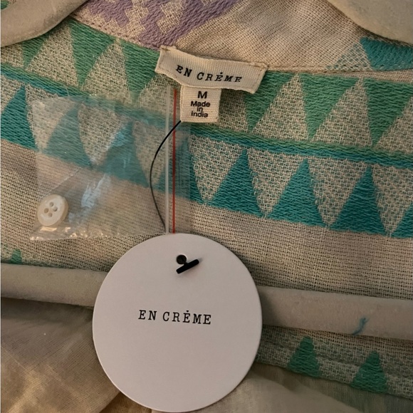 En Cream sewn pattern romper with tie - Picture 4 of 6